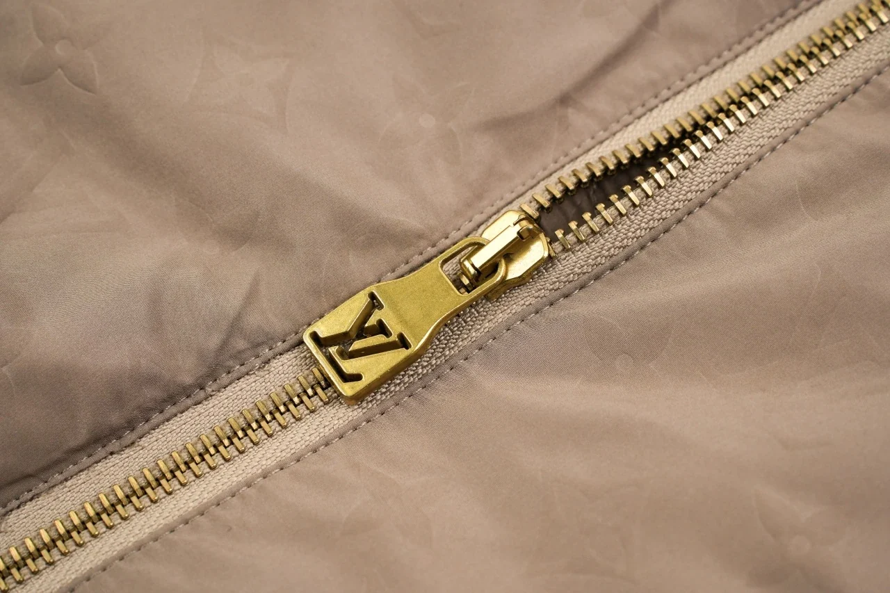 Louis Vuitton Khaki Embossed Hooded Padded Jacket product photo from LabelPicks