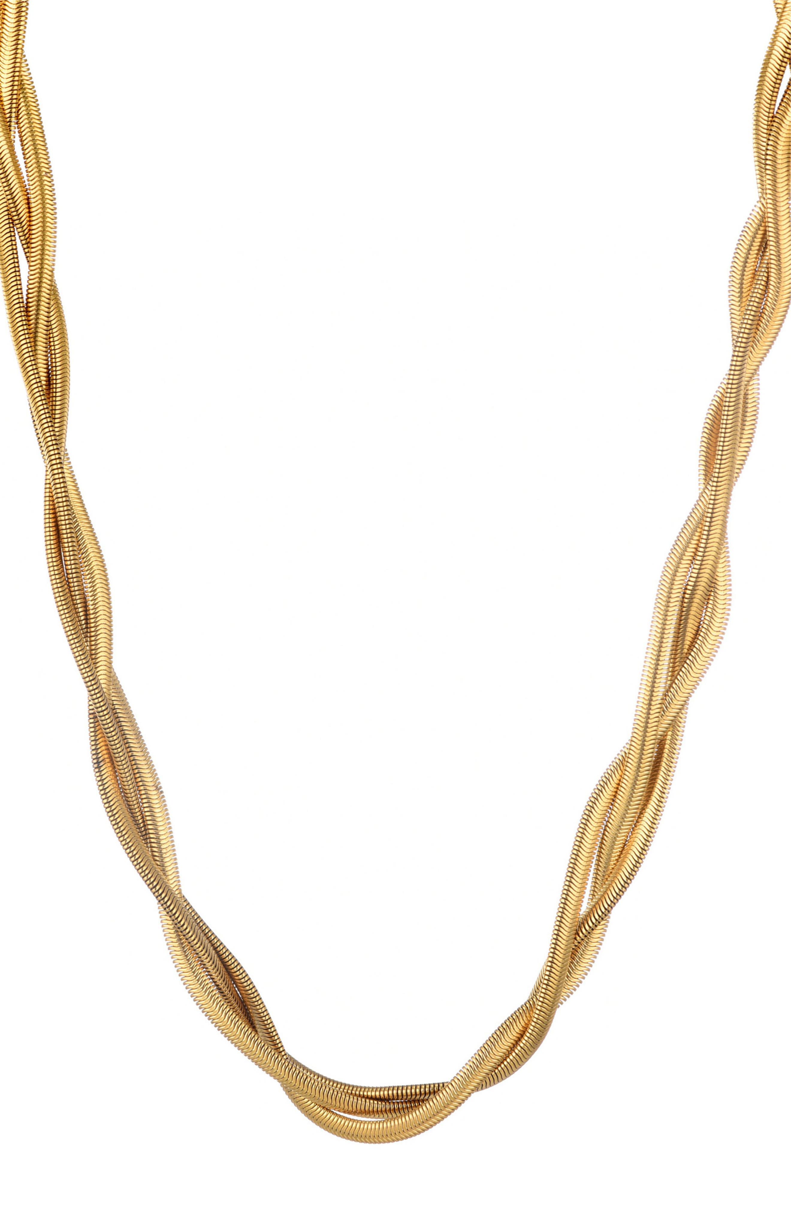 Adornia 18K Gold Plated Woven Chain Necklace