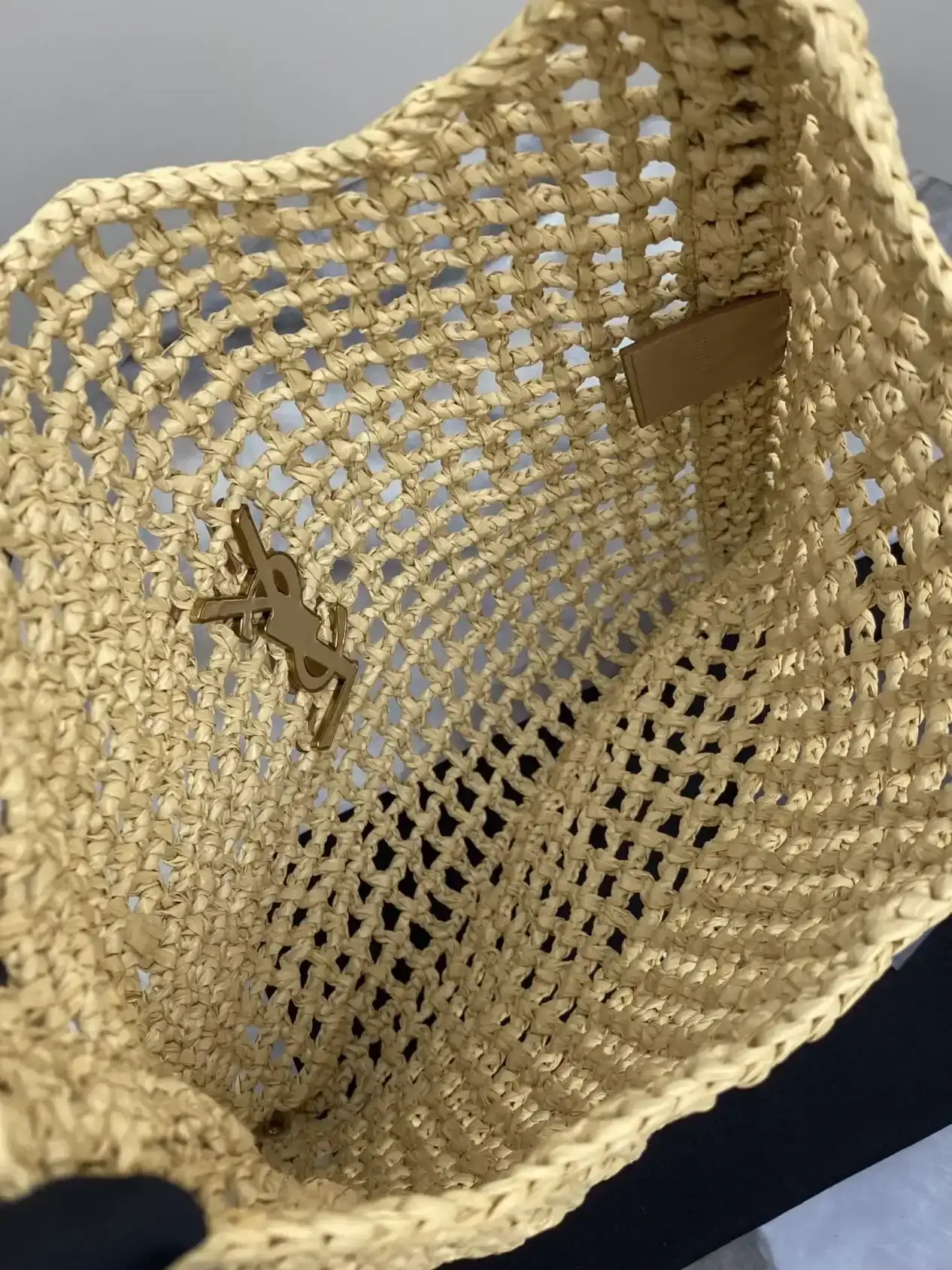 Saint Laurent Gold Straw Woven Hobo Bag product photo from LabelPicks
