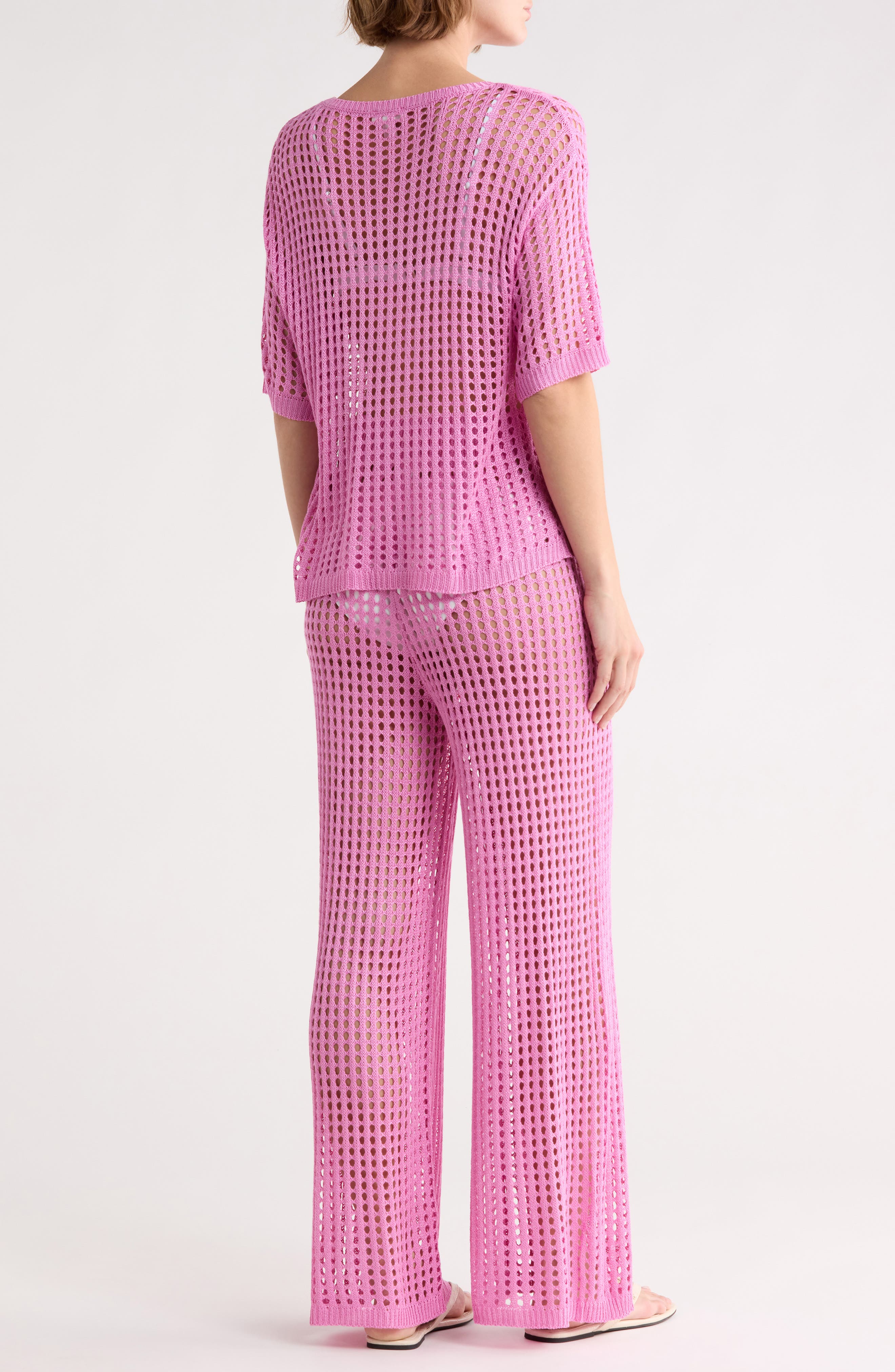 NORDSTROM RACK Open Knit Cover-Up Top & Pants Set