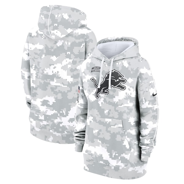 Detroit Lions Nike Women's 2024 Salute To Service Club Fleece Pullover Hoodie - Arctic Camo