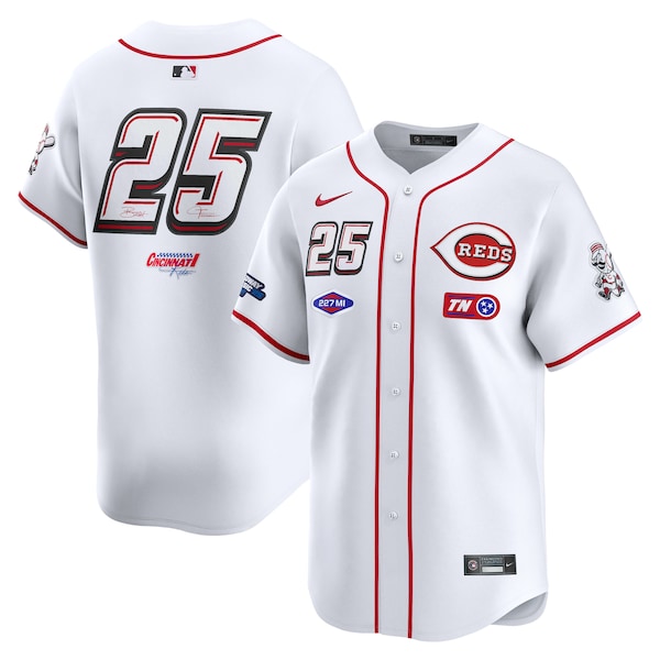 #25 Cincinnati Reds Nike 2025 MLB Speedway Classic Home Replica Jersey - White