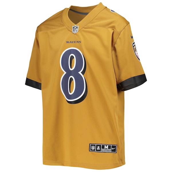 Lamar Jackson Baltimore Ravens Nike Youth Inverted Team Game Jersey - Gold
