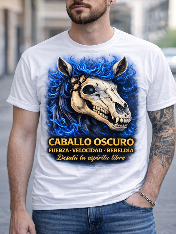 Remera Caballo Oscuro – Espíritu Libre