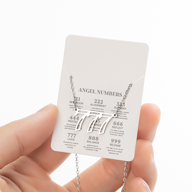New Openwork 777 Angel Number Necklace