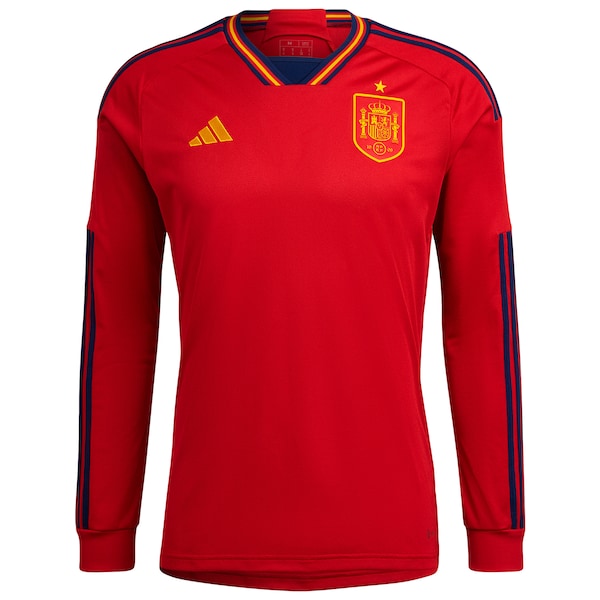 Spain National Team adidas 2022/23 Home Replica Long Sleeve Jersey - Red