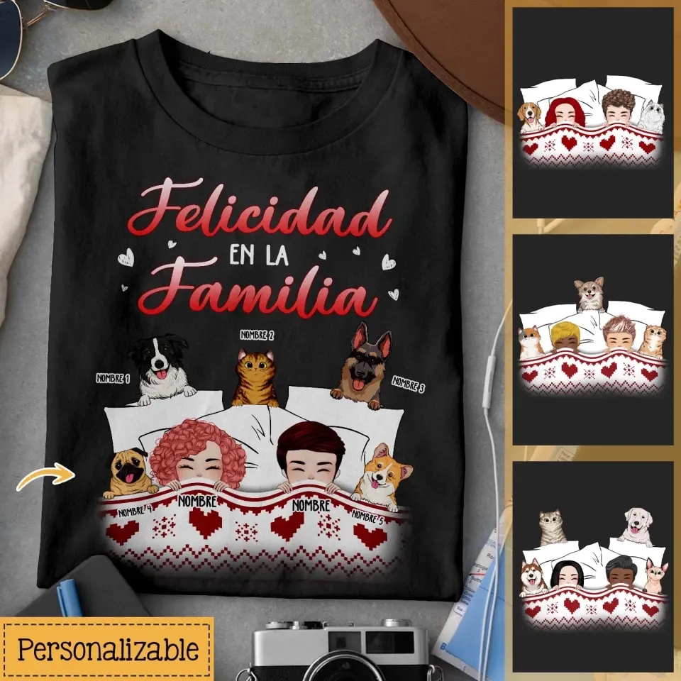 Personalizar Camisetas Para Mamá | Personalizado Regalo Para Mamá Mascotas | Felicidad En La Familia