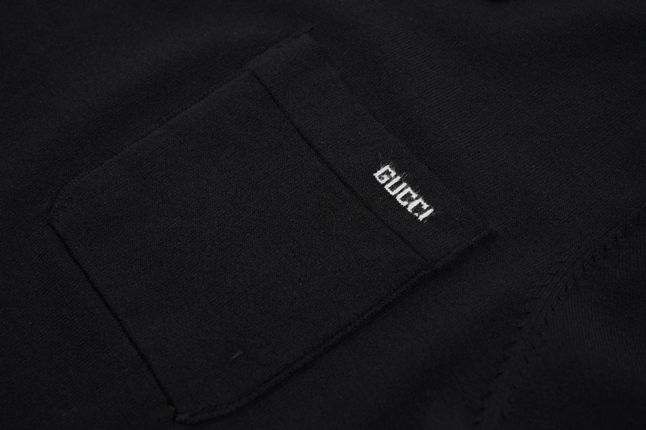 GUCCI Black Intarsia Pocket Knit Polo Shirt product photo from LabelPicks