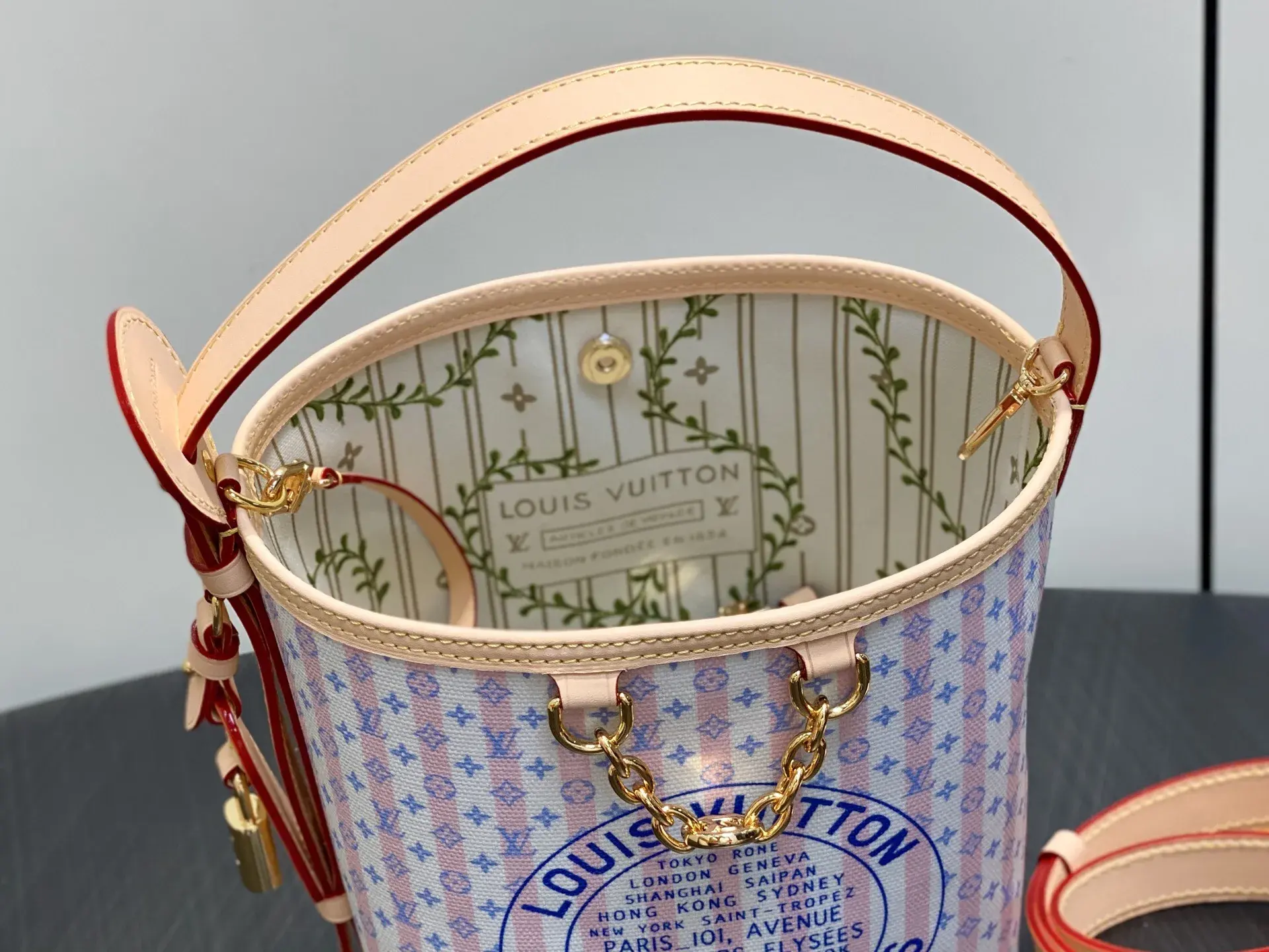 Louis Vuitton Pink Canvas and Leather Bucket Bag product photo from LabelPicks