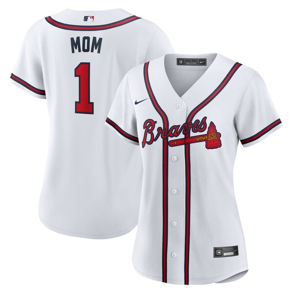 Atlanta Braves Nike Women's #1 Mom Home Replica Jersey - White