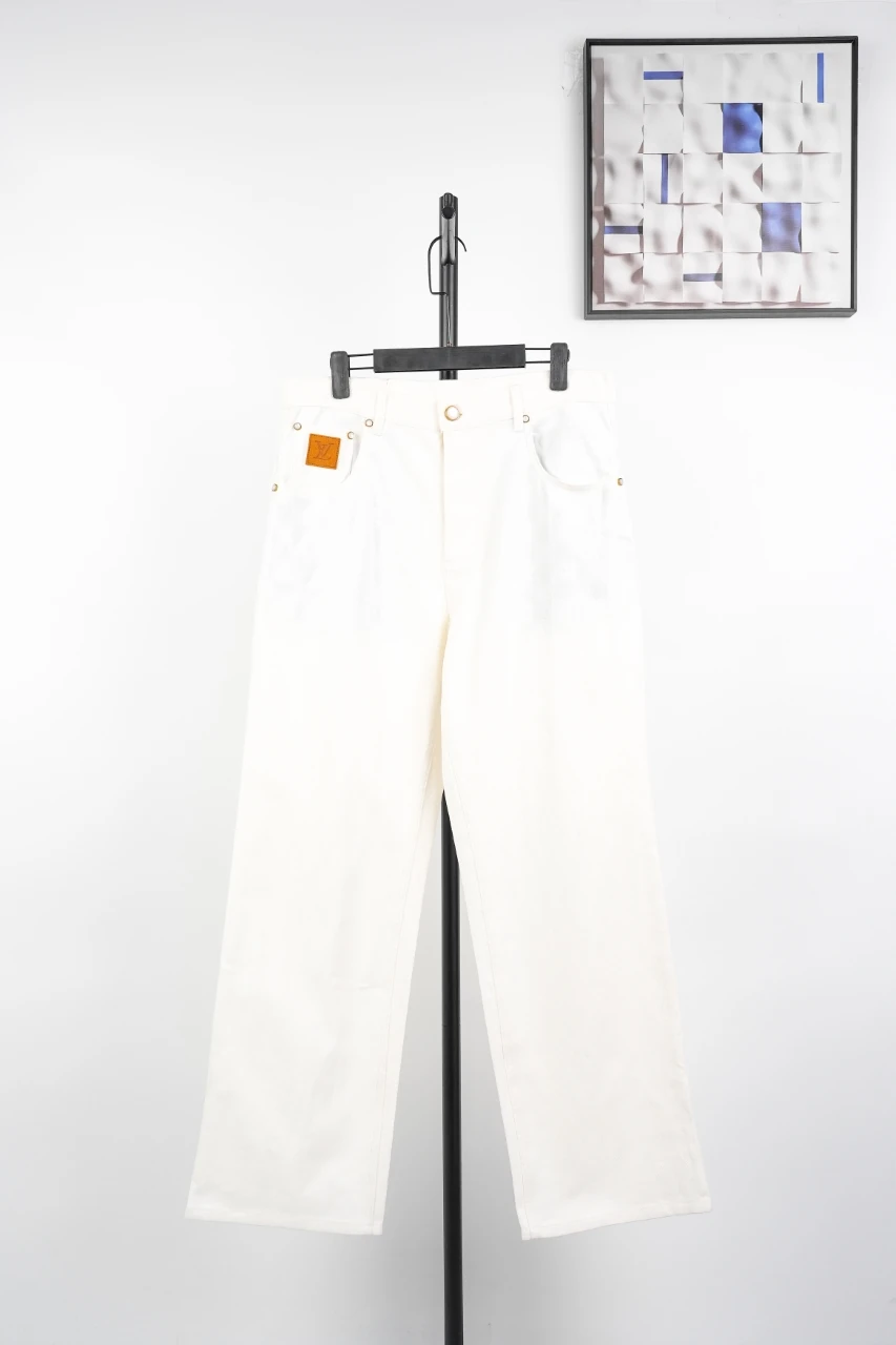 Louis Vuitton Off White Back Pocket Stitch Monogram Denim Pants product photo from LabelPicks