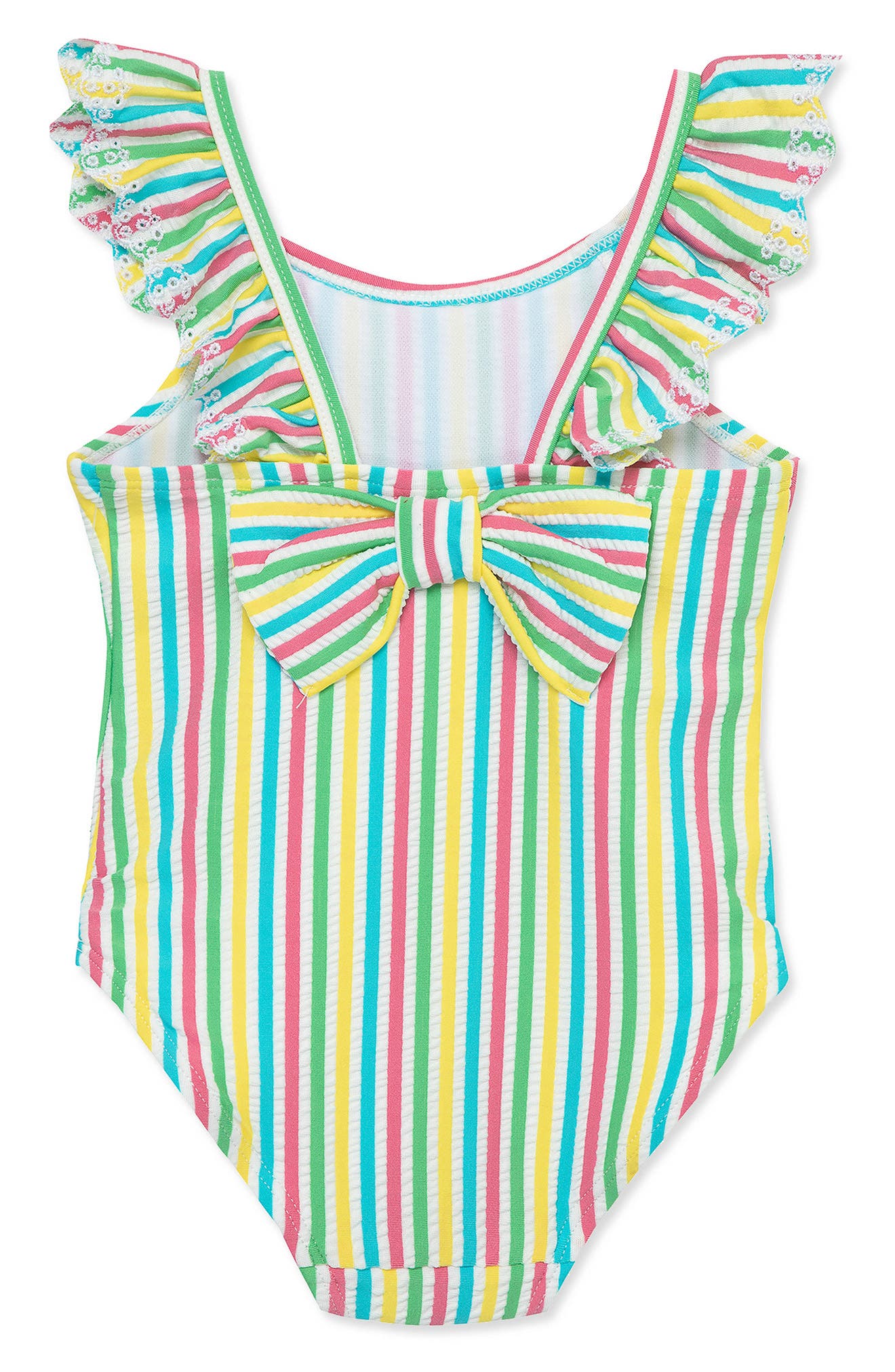 Little Me Stripe Ruffle One-Piece Swimsuit