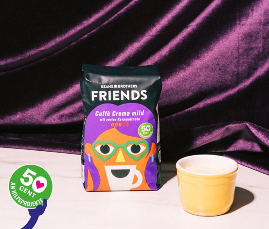 BEANS BROTHERS FRIENDS Caffè Crema Mild - 10x 500 g Ganze Bohne