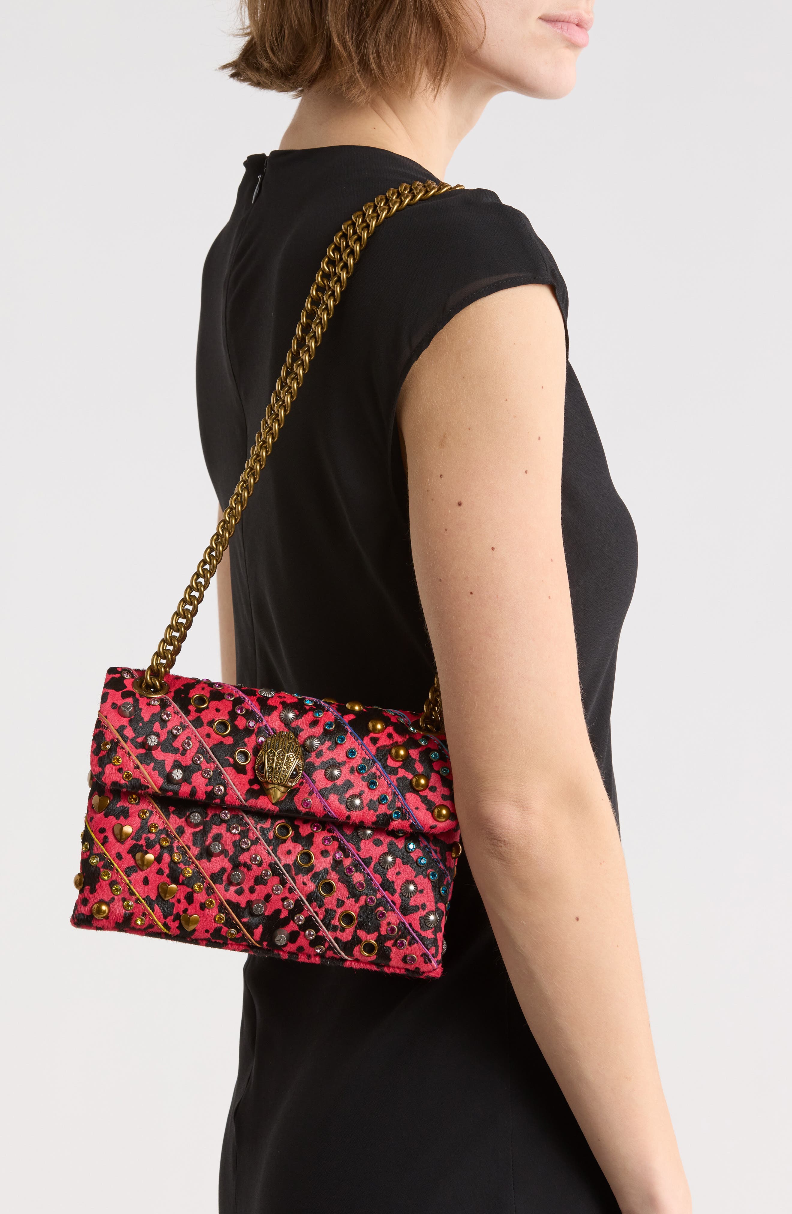 Kurt Geiger London Mini Kensington Genuine Calf Hair Convertible Crossbody Bag