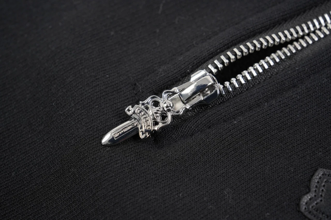 Chrome Hearts Black Cross Leather Patch Half Zip Sweatshirt product photo from LabelPicks