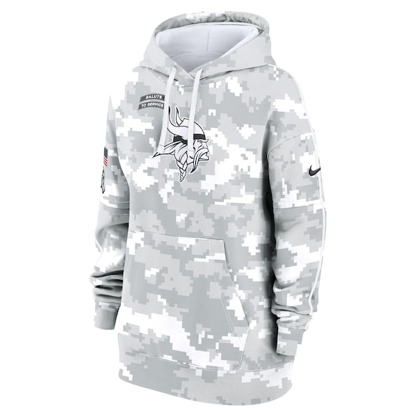Minnesota Vikings Nike Women's 2024 Salute To Service Club Fleece Pullover Hoodie - Arctic Camo