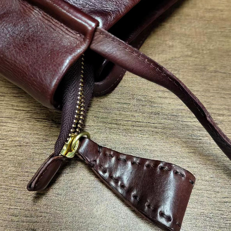 Deep Burgundy Leather Slouchy Tote