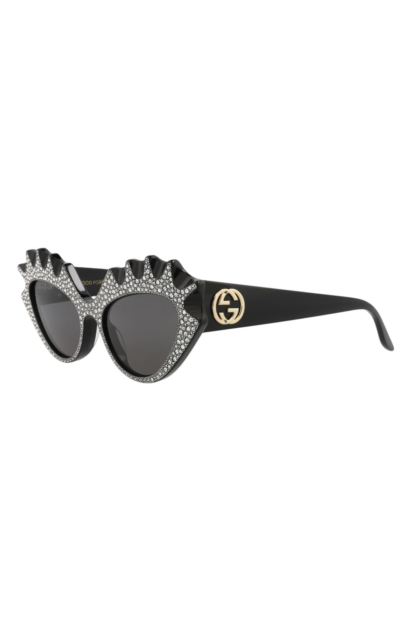 Gucci 52mm Crystal Pavé Cat Eye Sunglasses