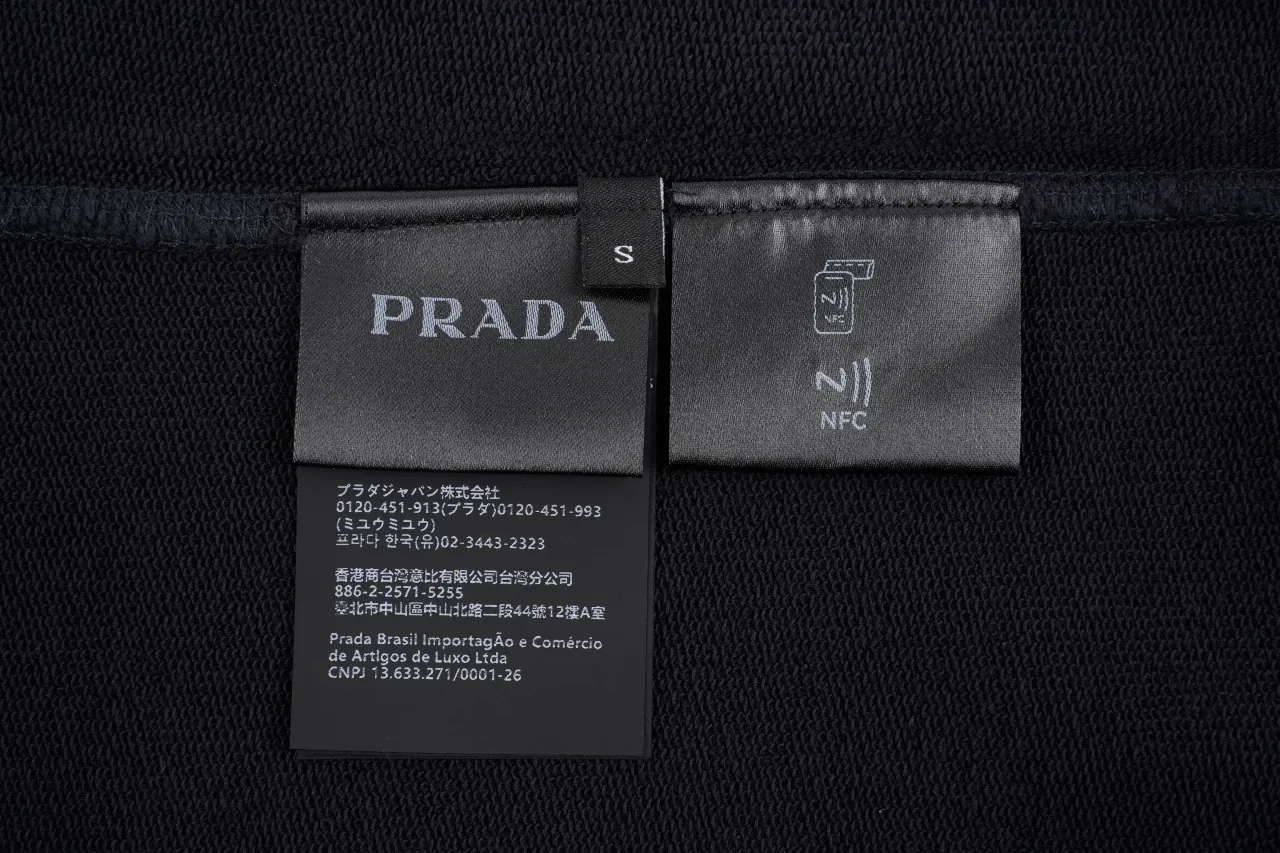 Prada Navy Washed Distressed Logo Crewneck Sweatshirt product photo from LabelPicks
