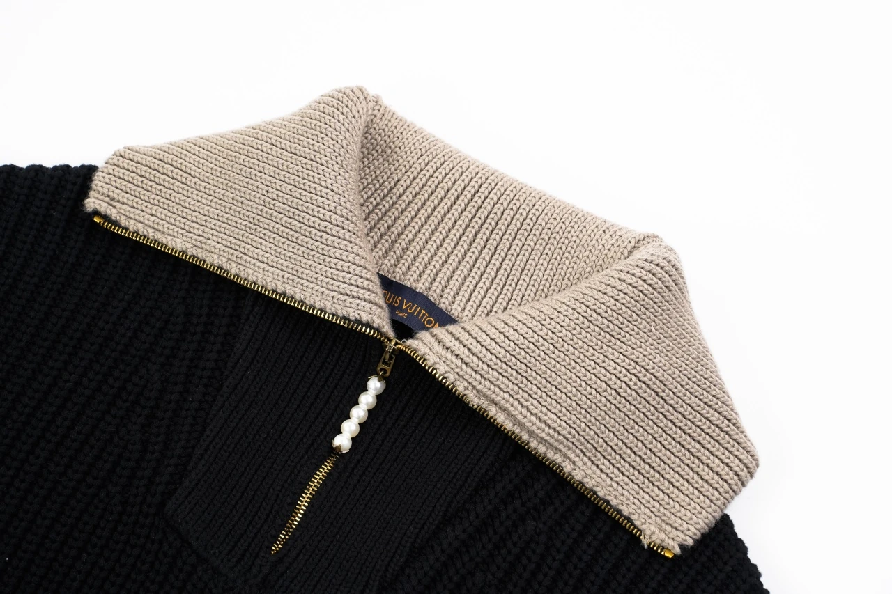 Louis Vuitton Black Crown Half Zip Pullover Sweater product photo from LabelPicks