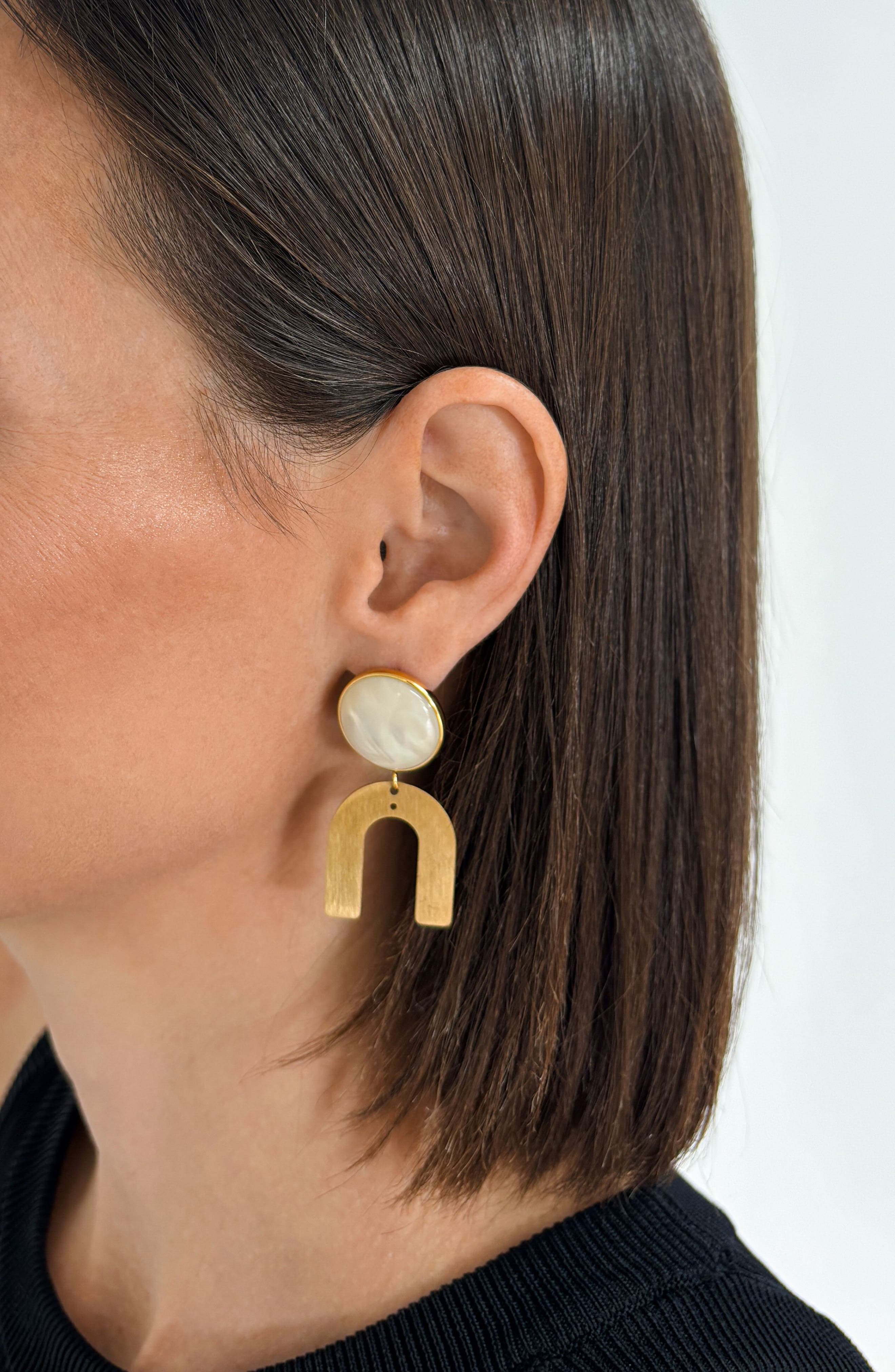 Adornia Set of 2 Arch Statement Drop Earrings