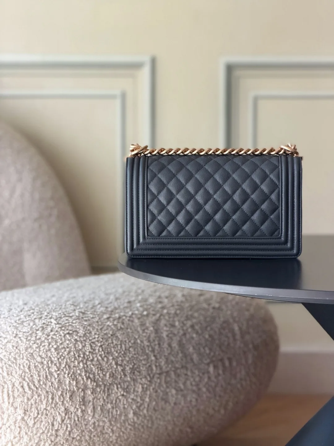 Chanel Grey Quilted Leather Shoulder Bag product photo from LabelPicks
