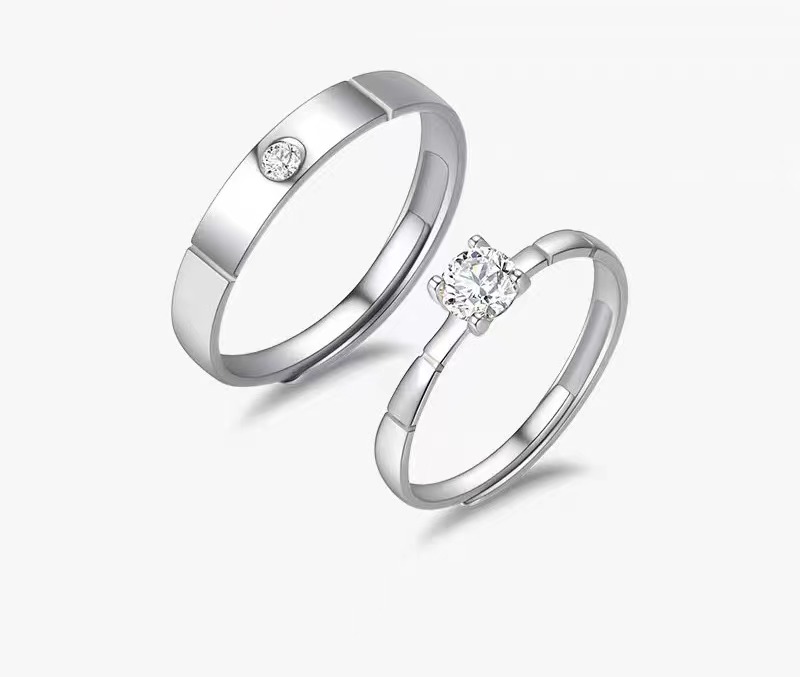 Fanci jewelry couple ring men and women love open ring adjustable lettering jewelry