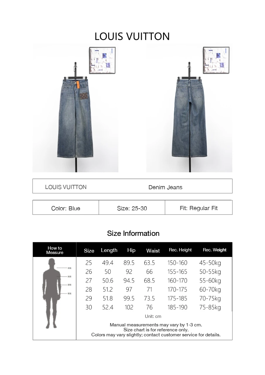 Louis Vuitton Blue Logo Patch High Waist Straight Jeans product photo from LabelPicks