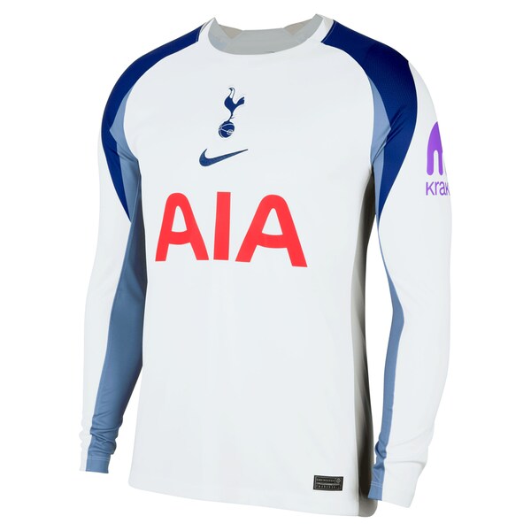 Tottenham Hotspur Nike 2025/26 Home Replica Long Sleeve Custom Jersey - White