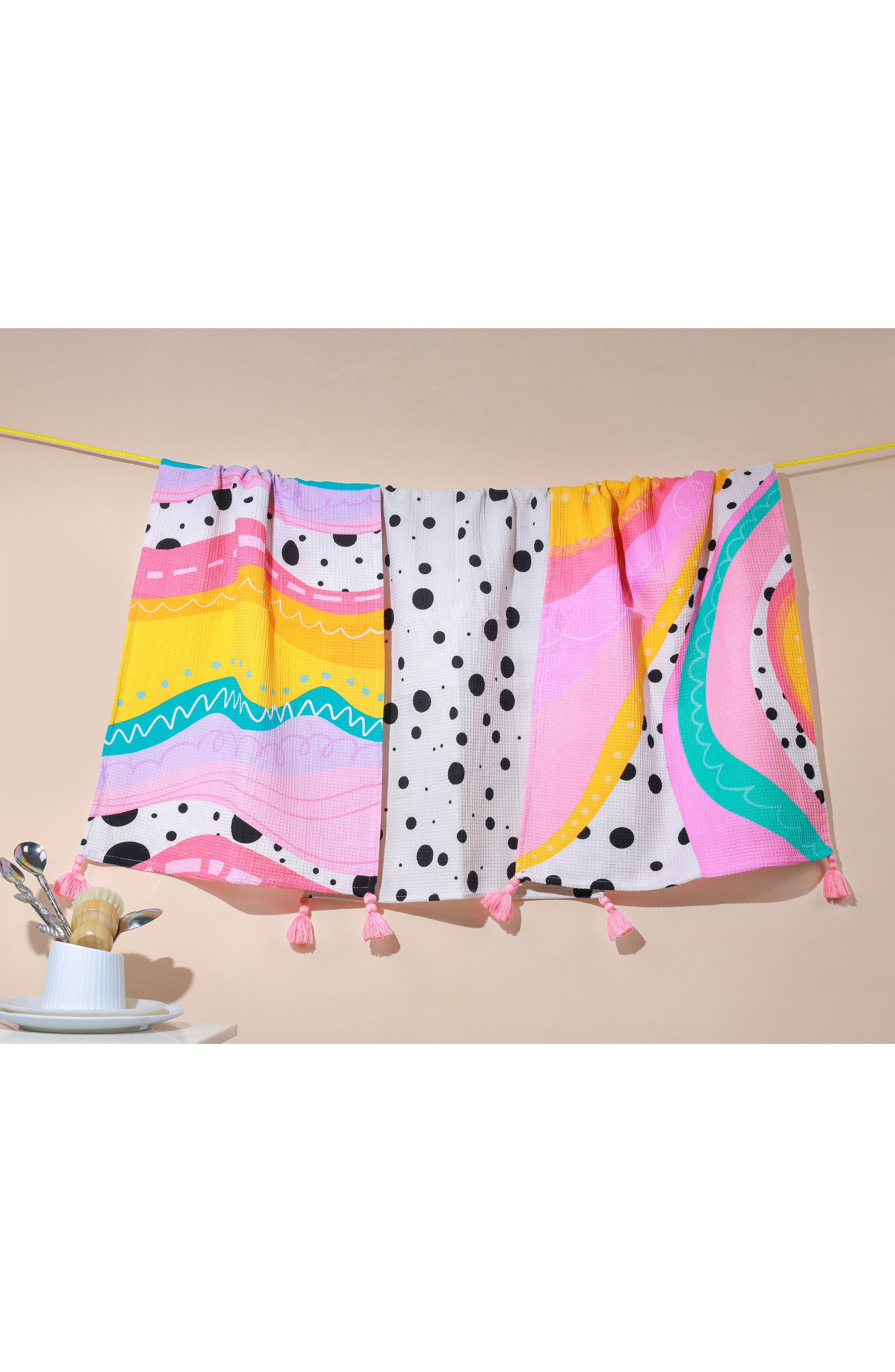 Tiramisu Abstract Pop Art Set of 3 Kitchen Towels
