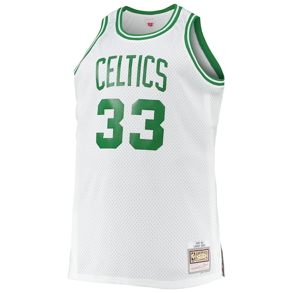 Larry Bird Boston Celtics Big & Tall 1985/86 Hardwood Classics Swingman Jersey - White