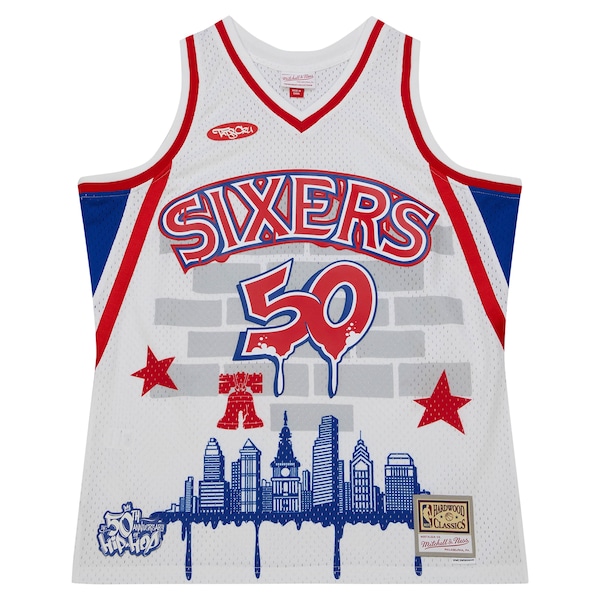 Philadelphia 76ers x Tats Cru Hardwood Classics Fashion Jersey - White