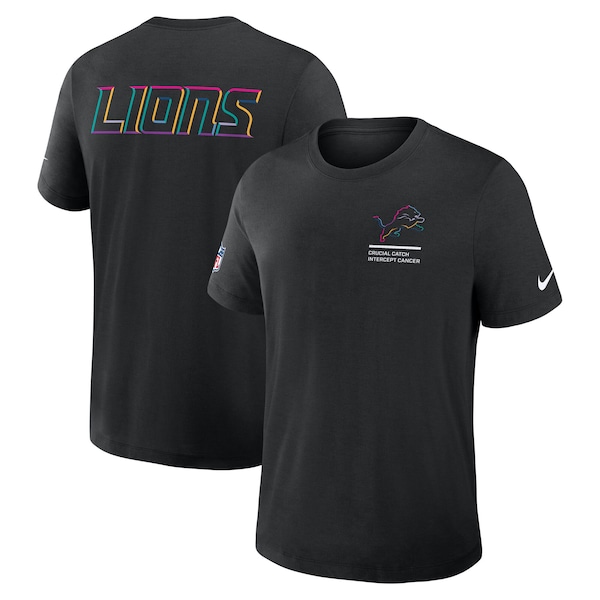 Detroit Lions Nike Tall 2025 NFL Crucial Catch Tri-Blend Dri-FIT T-Shirt - Black
