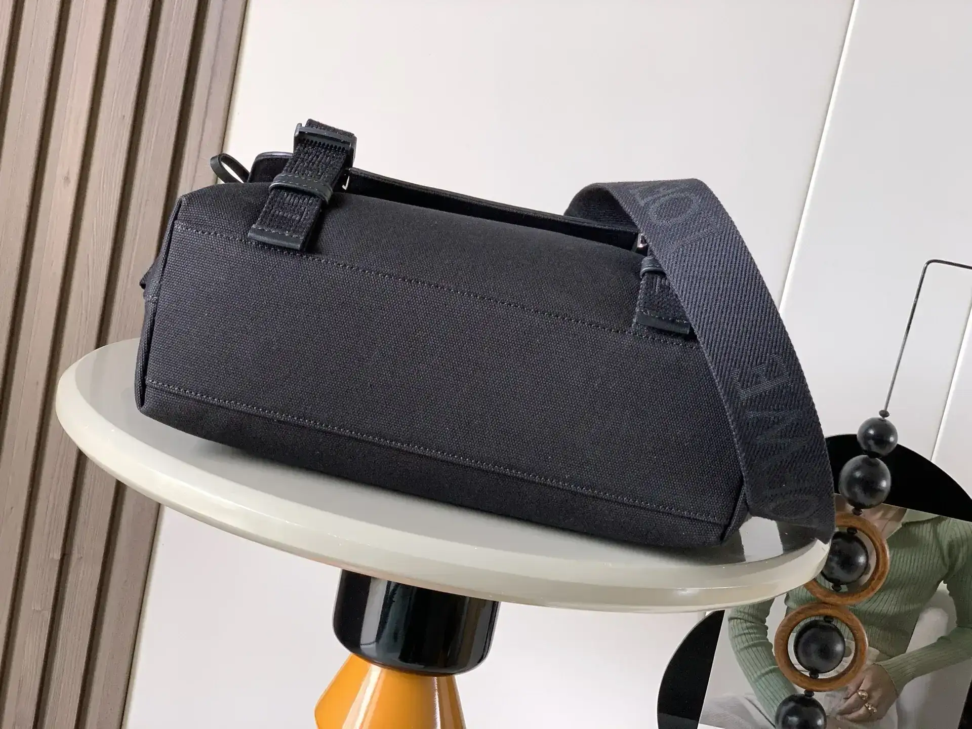Loewe Flex Gold Canvas and Suede Crossbody Bag product photo from LabelPicks