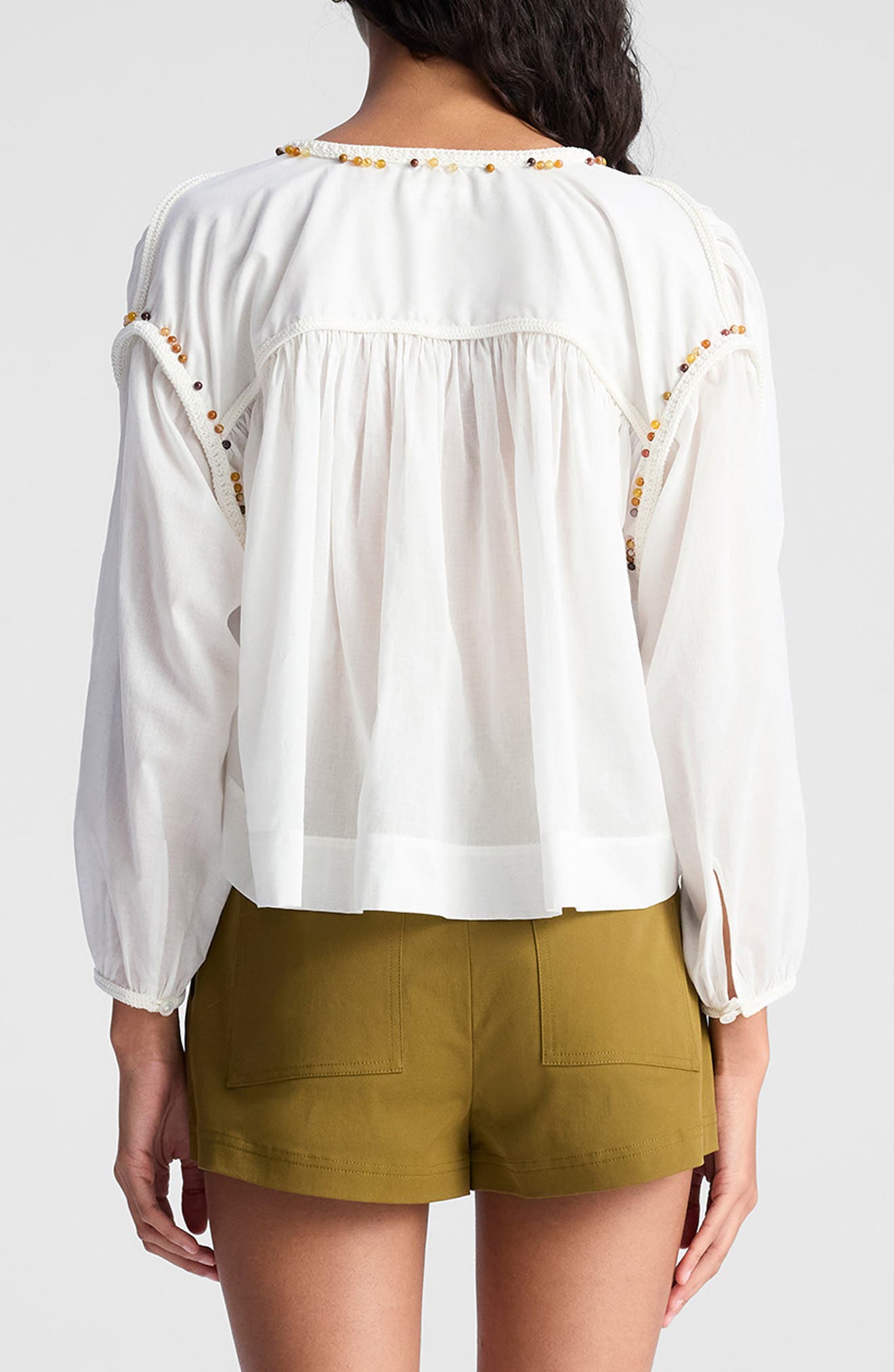 A.L.C. Keri Lace-Up Tassel Tie Sweater