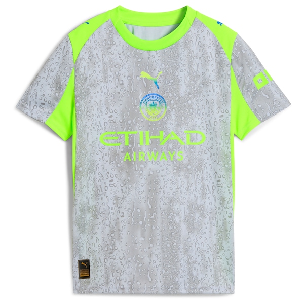 Manchester City Puma Youth 2025/26 Third Replica Jersey - Green/Neon Green