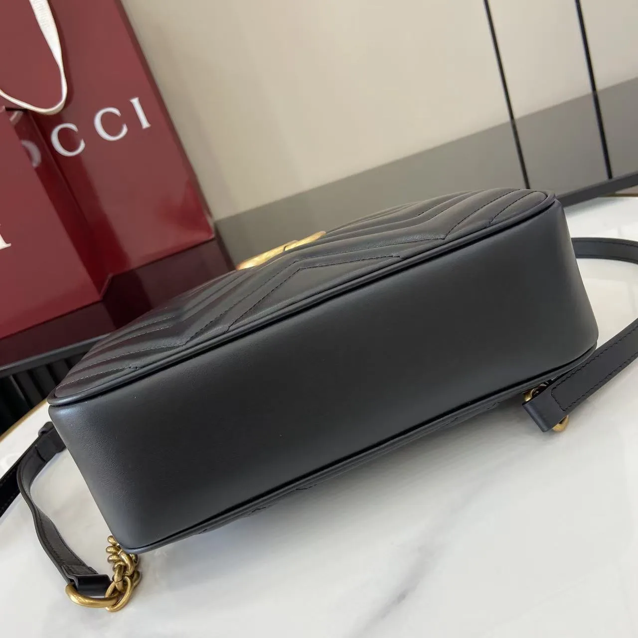 Gucci Marmont Black GG Supreme Canvas Crossbody Bag product photo from LabelPicks