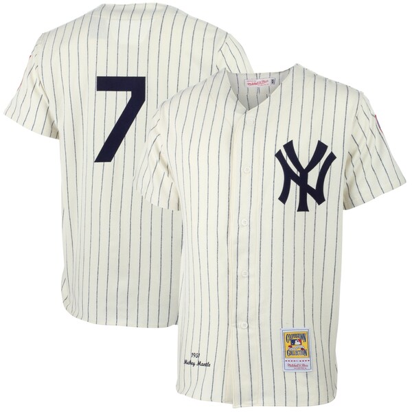 Mickey Mantle New York Yankees  1951 Cooperstown Collection Authentic Jersey - Cream