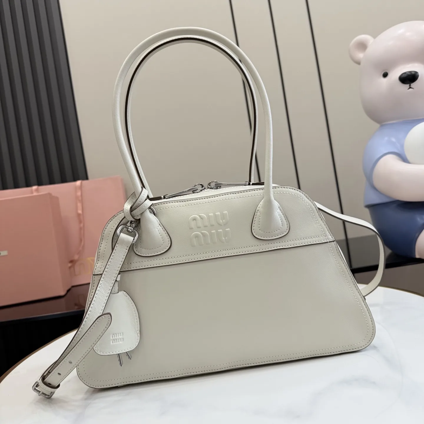 Miu Miu Vivant White Calfskin Top Handle Bag product photo from LabelPicks