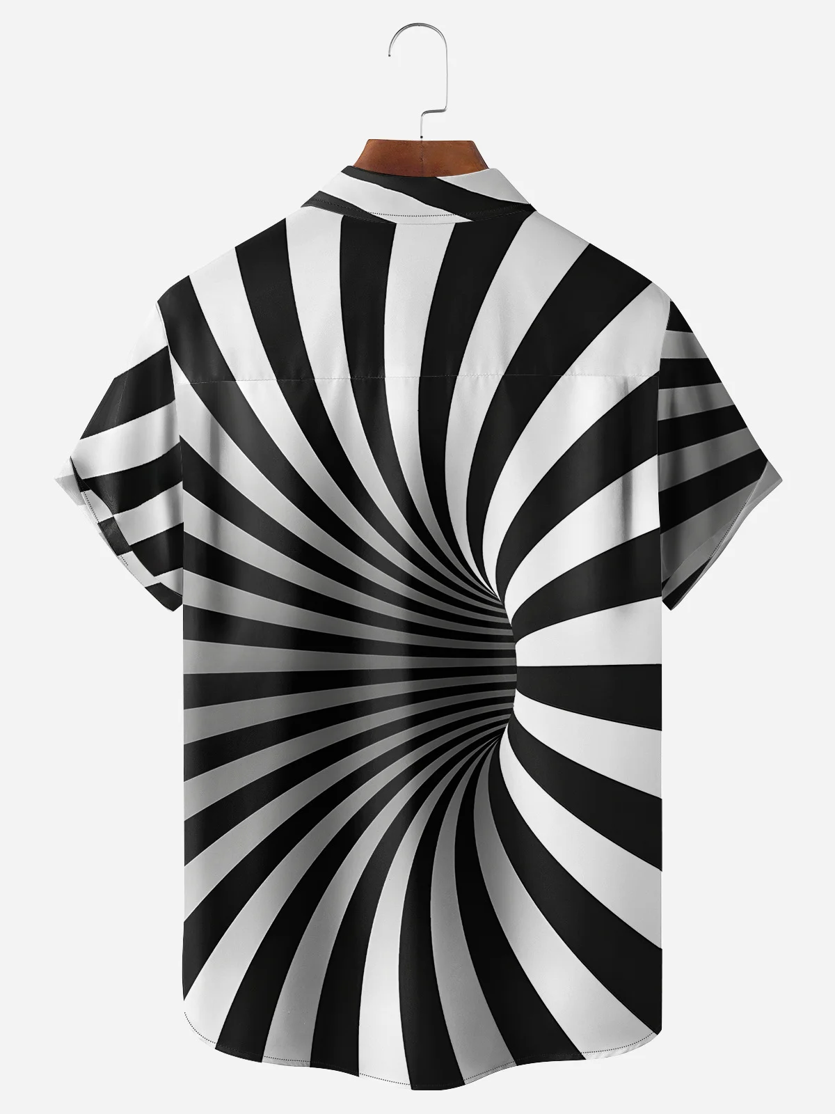 3D Print Chest Pocket Short Sleeve Casual Shirt