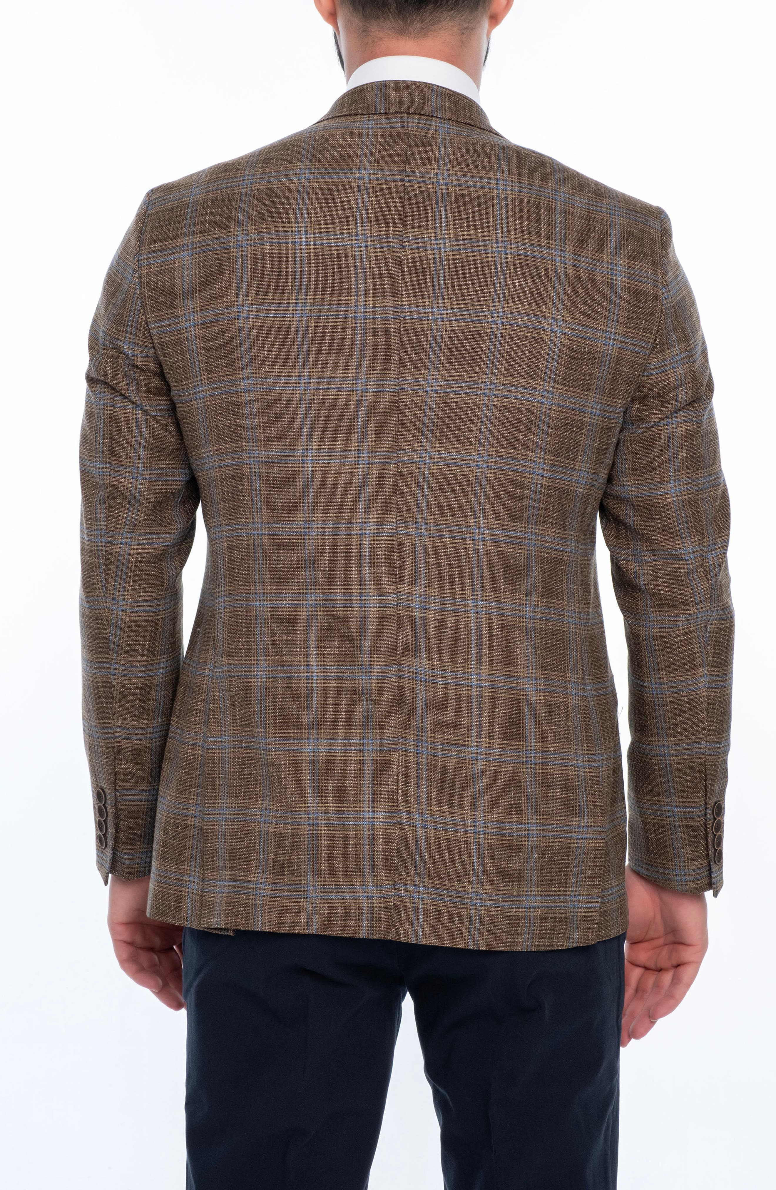 VELLAPAIS Plaid Sport Coat