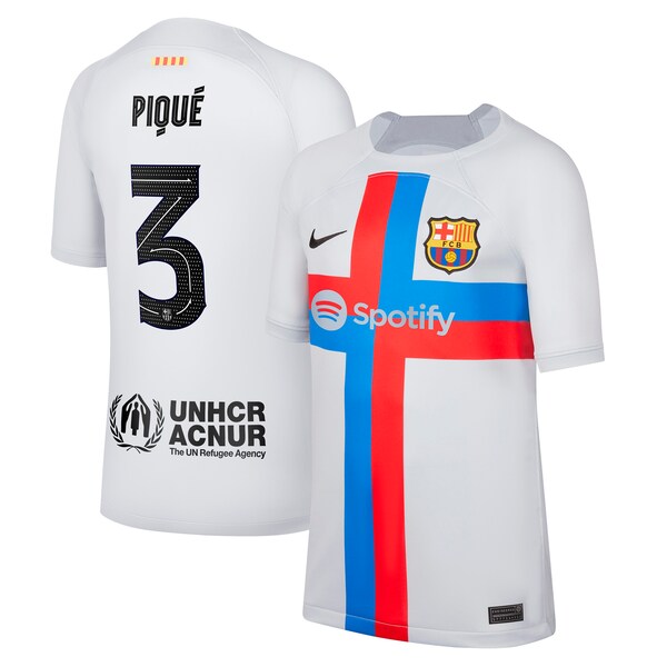Gerard Pique Barcelona Nike Youth 2022/23 Third Breathe Stadium Replica Player Jersey - Gray