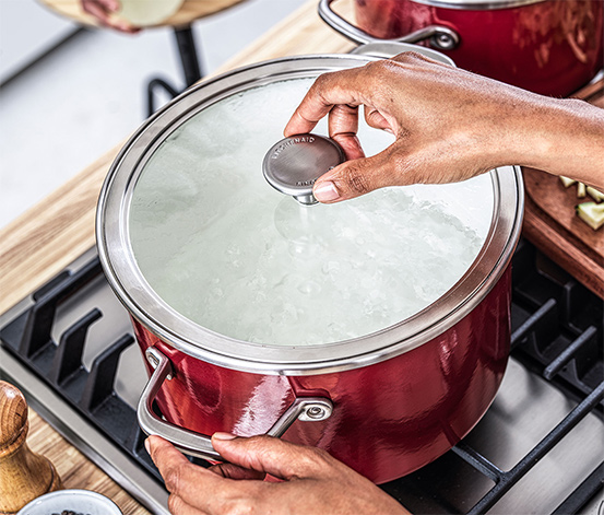 KitchenAid Steel Core Enamel Kochtopf, rot