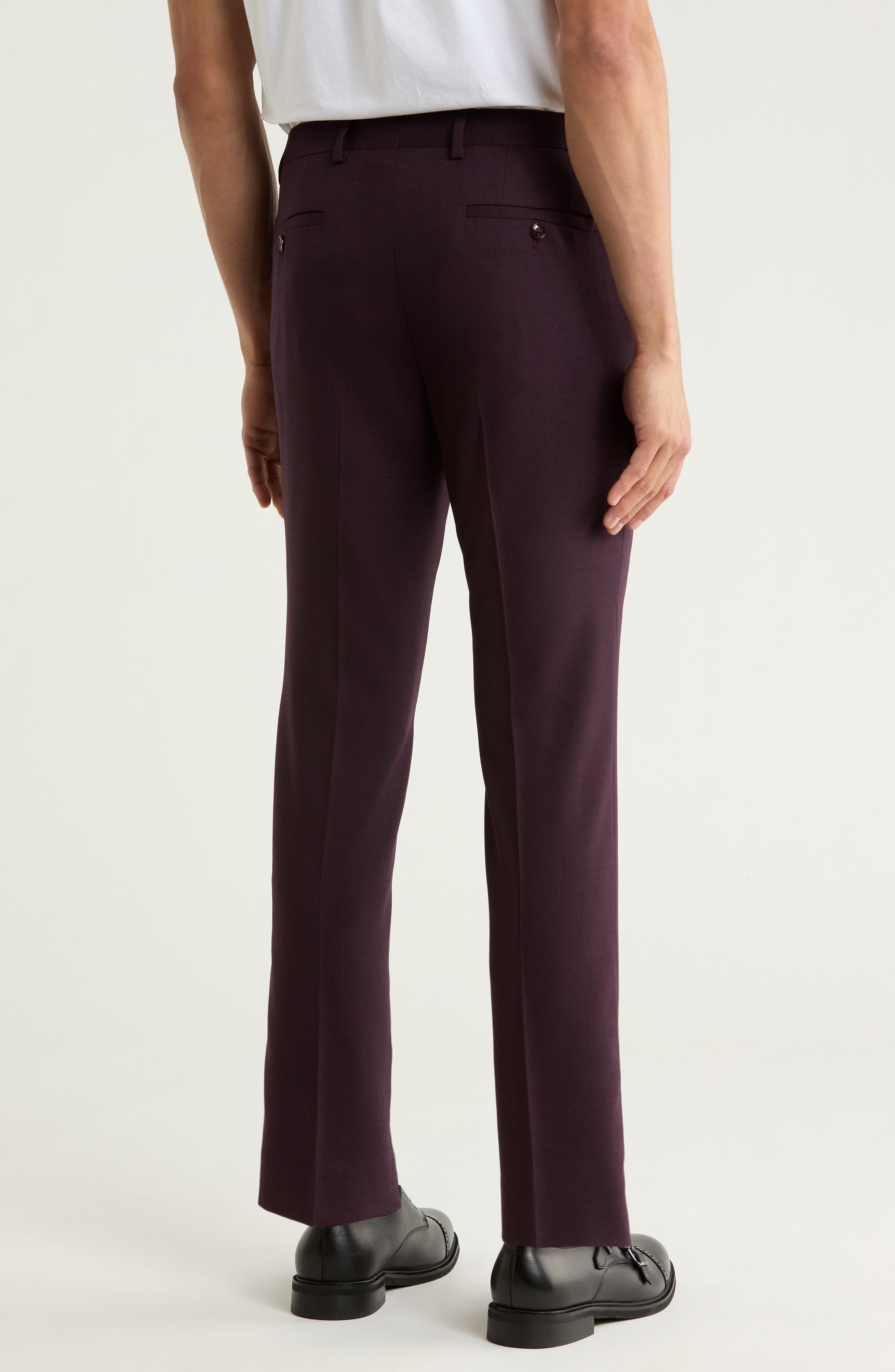 Original Penguin Wool Blend Slim Fit Flat Front Trousers