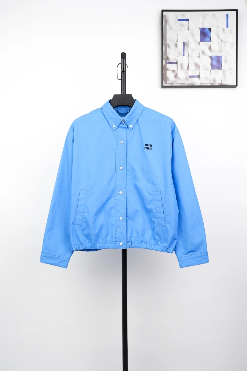 Miu Miu Sky Blue Poplin Zip Jacket product photo from LabelPicks