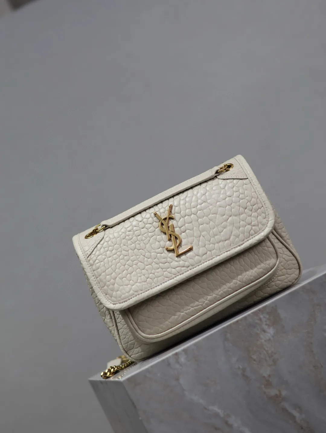 Saint Laurent Niki White Lambskin Shoulder Bag product photo from LabelPicks