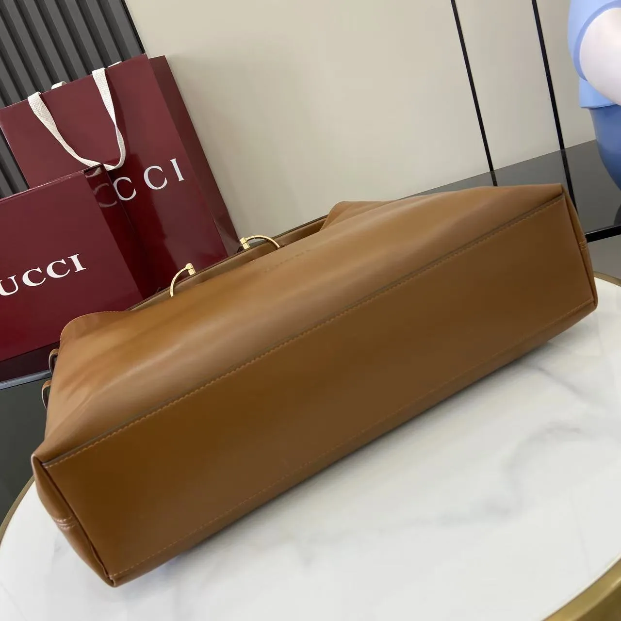 Gucci Brown Smooth Leather Tote Bag product photo from LabelPicks