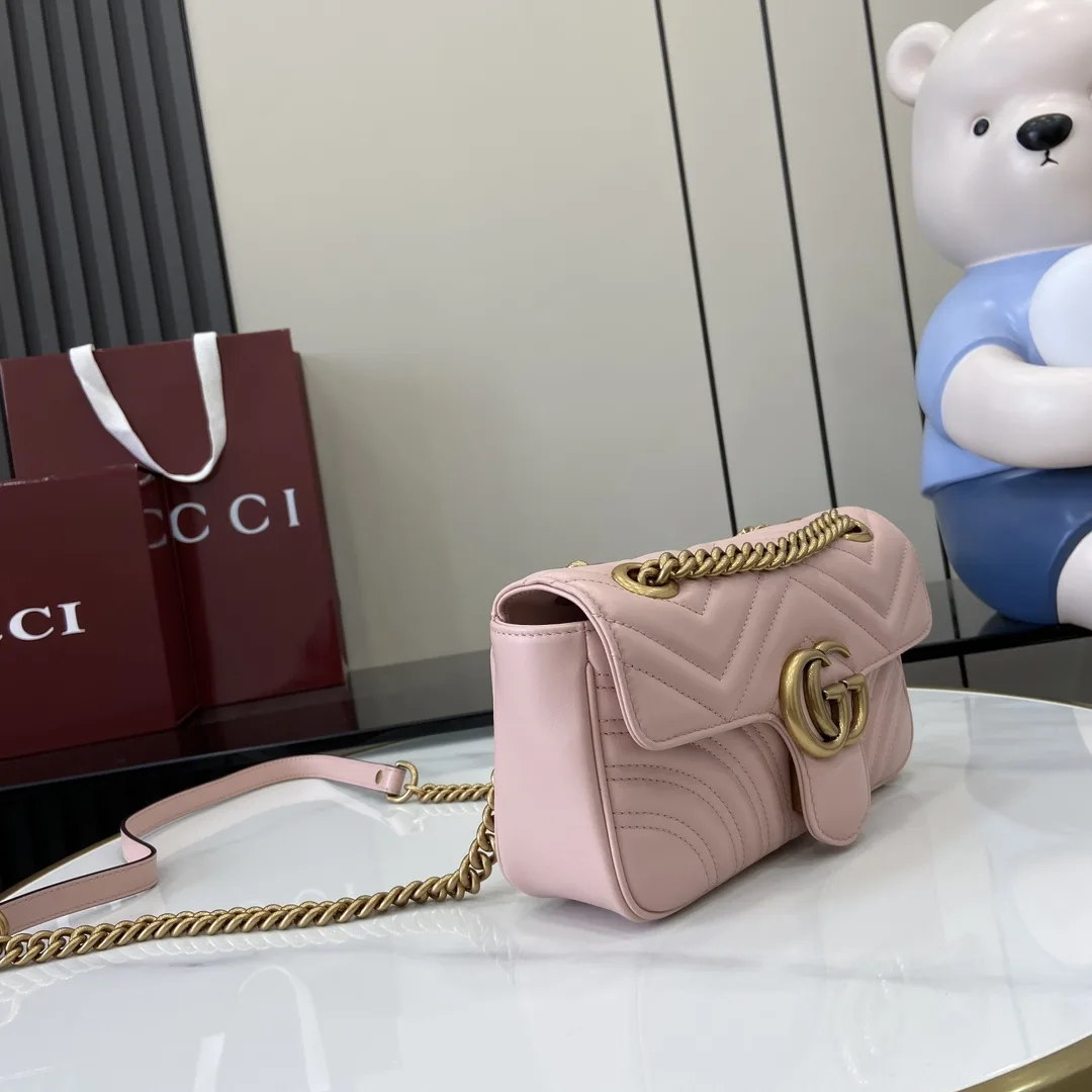 Gucci Marmont Pink GG Supreme Canvas Crossbody Bag product photo from LabelPicks
