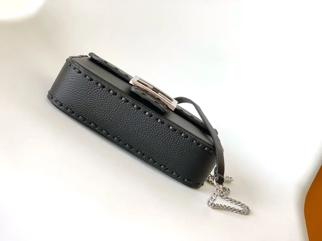 Fendi Baguette Black Grained Leather Shoulder Bag product photo from LabelPicks