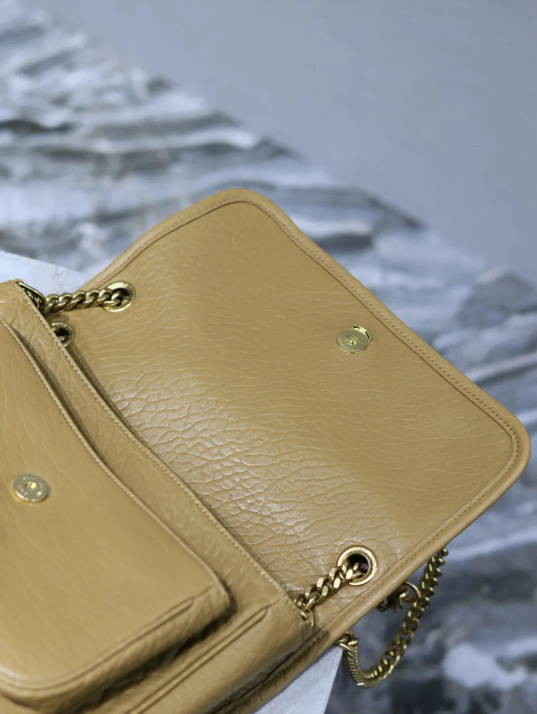 Saint Laurent Niki Yellow Lambskin Shoulder Bag product photo from LabelPicks